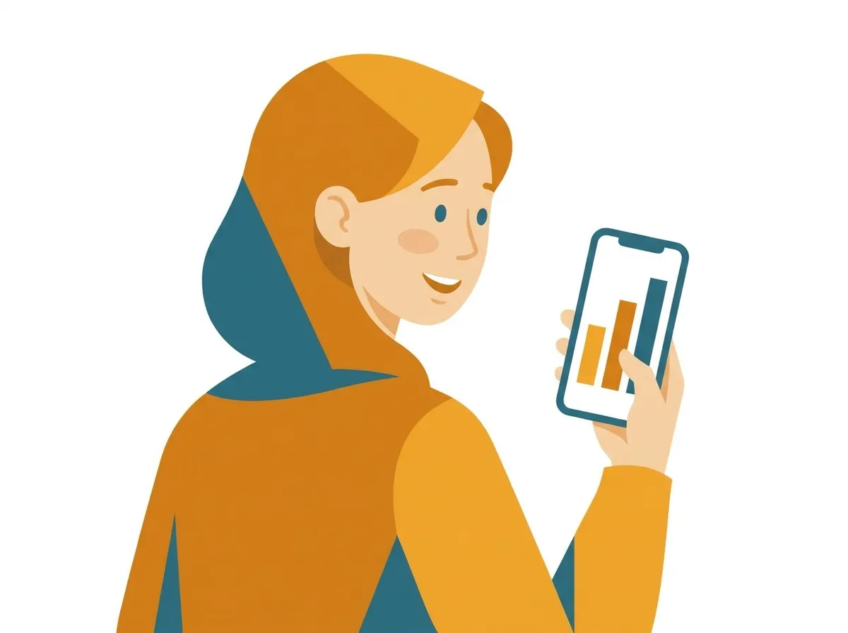 Une personne découvre son économie potentielle sur son téléphone